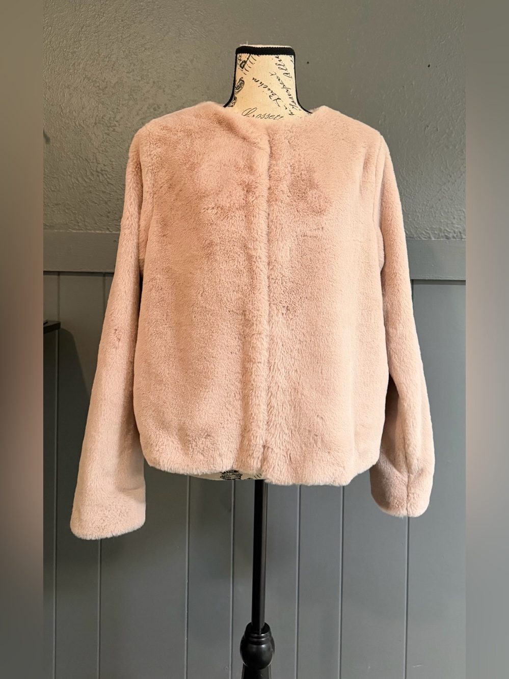 H&M Soft Blush Teddy Jacket